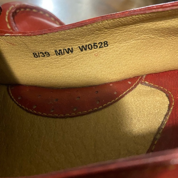 BORN - Red Brown Leather Handcrafted Buckle Slip On Loafers - Picture 6 of 7